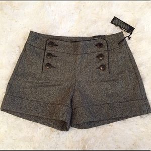 Black & Gray Tweed Shorts